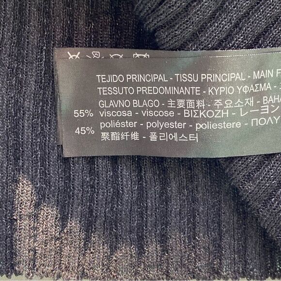 Zara Knit Italian Yarn Black Lace Open Back Maxi Dress Size Small - Picture 14 of 16